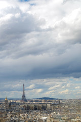Fototapeta na wymiar Panorama of Paris with Eiffel Tower