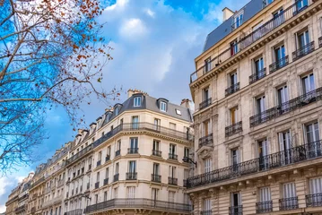 Fototapeten Paris, beautiful building in the center, typical parisian facade in the Marais, rue Reaumur  © Pascale Gueret