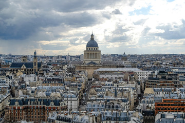 Fototapeta na wymiar View from Notre Dame to Pantheon of Paris