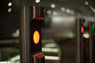 traffic lights at subway station