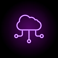 cloud storage neon icon. Elements of business set. Simple icon for websites, web design, mobile app, info graphics