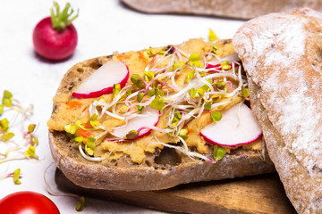 Healthy breakfast: tasty sandwiches