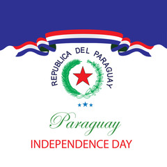 paraguay independence day logo design vector
