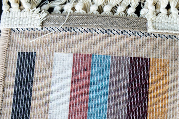 Pattern carpet with a pattern and fringe