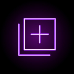 Fototapeta premium add neon icon. Elements of business set. Simple icon for websites, web design, mobile app, info graphics