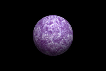 Purple abstract ball resembling a planet on a black background