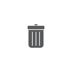 Trash Can vector Icon on Flat Color design isolated on white