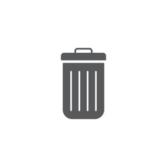 Trash Can vector Icon on Flat Color design isolated on white