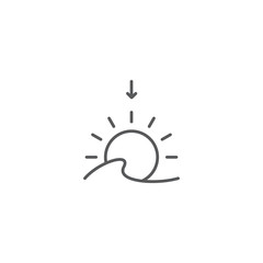 Sunset simple vector icon. Weather symbols, Forecast design element, isolated on white