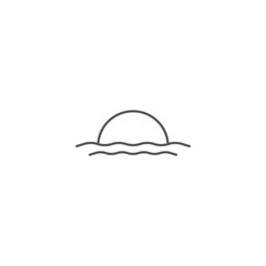 Fototapeta na wymiar Sunset simple vector icon. Weather symbols, Forecast design element, isolated on white