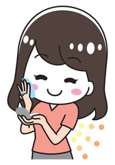 Foundation white powder residue woman