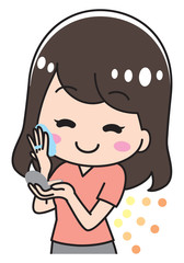 Young woman doing makeup