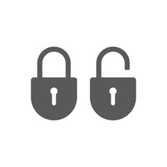 security Lock Icon Flat Graphic Design isolated on white