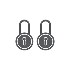 security Lock Icon Flat Graphic Design isolated on white