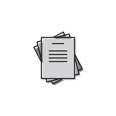 Document papers pile line icon, outline vector sign, linear style pictogram isolated on white