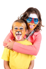 Kids with animal face-paint