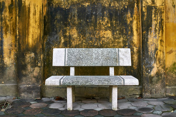 Colorful street with light bench in Hanoi