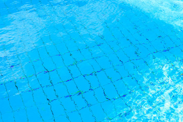 Background of the turquoise water in swimming pool