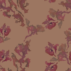 Abstract flower seamless pattern background. Botanical pattern. For design, print, textile, wedding decor and more.