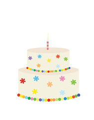Big birthday cake. vector illustration