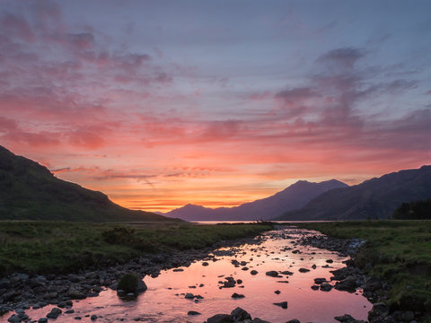 Knoydart Peninsula, near Barisdale at sunset