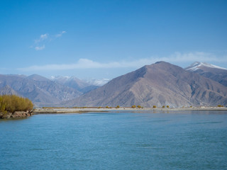 Landscape of the suburbs of Lhasa in Tibet Autonomous Region, China.