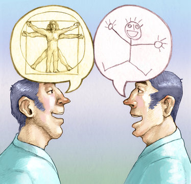 to know to communicate conceptual humorous pencil illustration