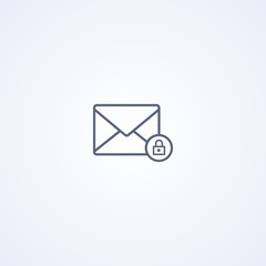 Block envelope, vector best gray line icon