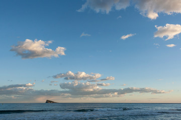 sunset over the sea and island