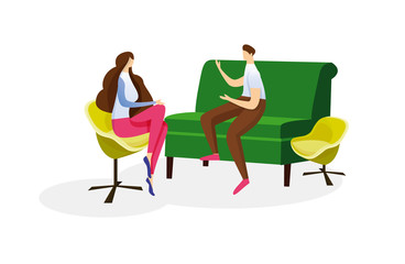 Warm Conversation of Loving Man and Woman Couple.