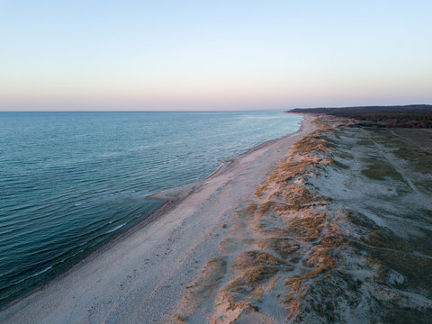 Aerial view of Melby Beach, Denmark