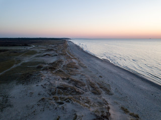 Aerial view of Melby Beach, Denmark
