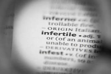 Word or phrase infertile in a dictionary.