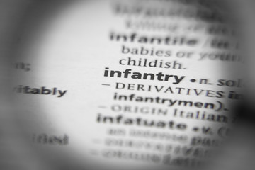 Word or phrase infantry in a dictionary.