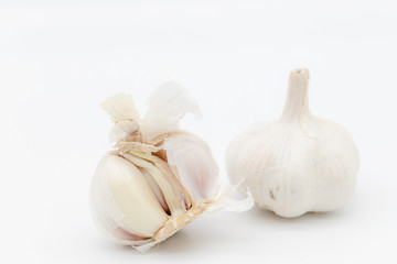 Garlic  on white background