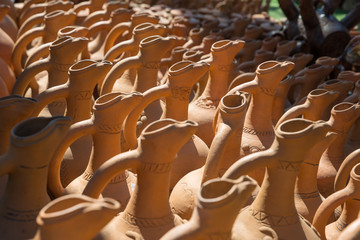 Photo of Ceramic Jugs At A Flea Market In Tbilisi, Georgia for graphic and web design, for website or mobile app.