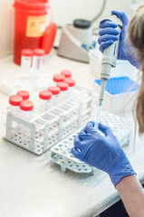 Close-up test tubes rack