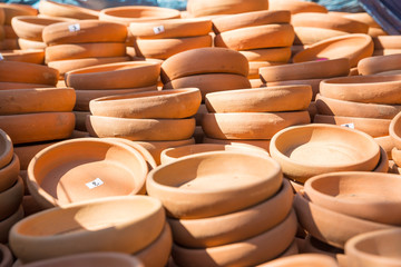 Photo of Ceramic Jugs At A Flea Market In Tbilisi, Georgia for graphic and web design, for website or mobile app.