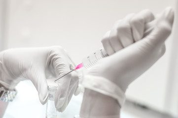 Medical syringe close-up