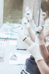 Medical syringe close-up