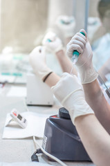 Medical syringe close-up