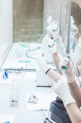 Medical syringe close-up