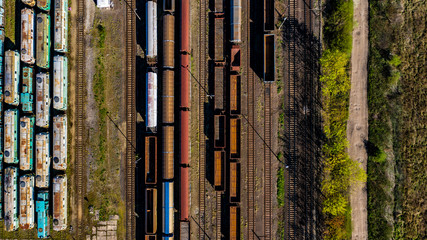 pociągi i wagony widok z drona
