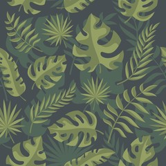 Tropical leaf seamless pattern.