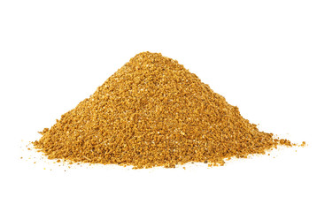 Pile of mixed dried spices isolated on a white background