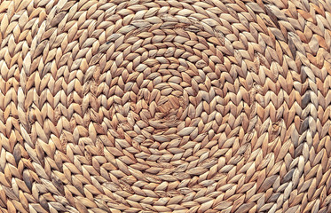 Wicker basket of reed rod. Background from wicker basket.