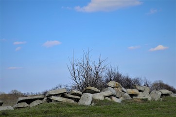 Pile of stones.