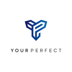 letter yp concept logo design