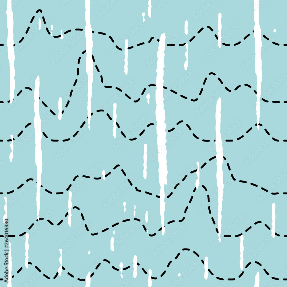 Poster abstract wavy line pattern, seamless vector geometric background.