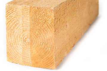 Finished timber wood on a white background